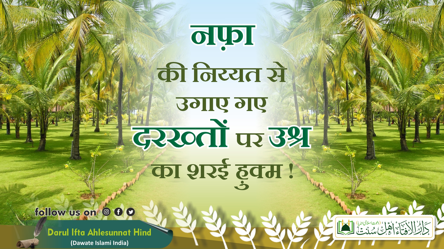 नफ़ा की निय्यत से उगाए गए दरख़्तों पर उश्र का शरई ह़ुक्म !